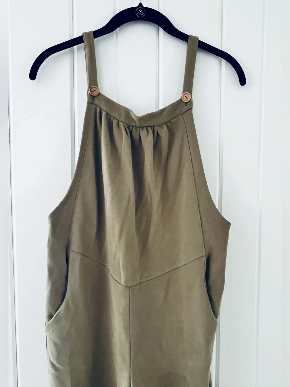 Zara Olive Green Wide-Leg Overalls Jumpsuit, Size 11-12 years